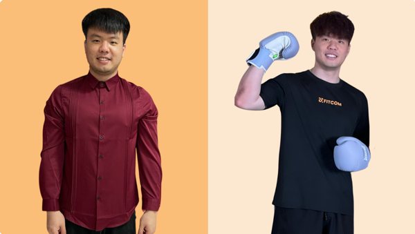 Member before and after training with Amran