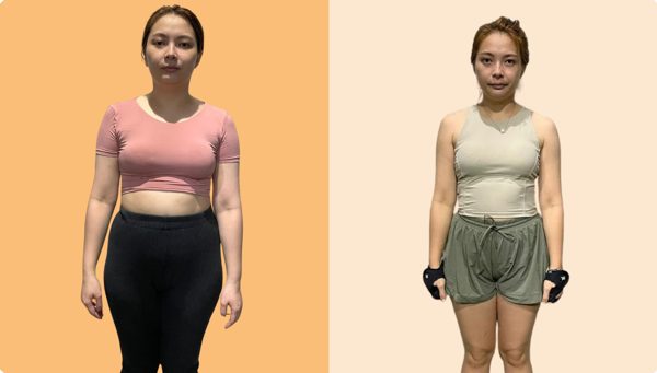 Member before and after training with Carol
