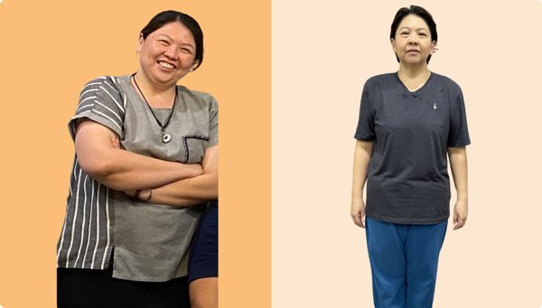 Member before and after training with Emma