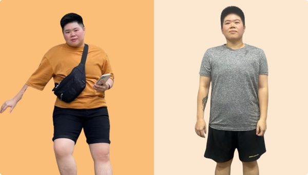 Member before and after training with Emma