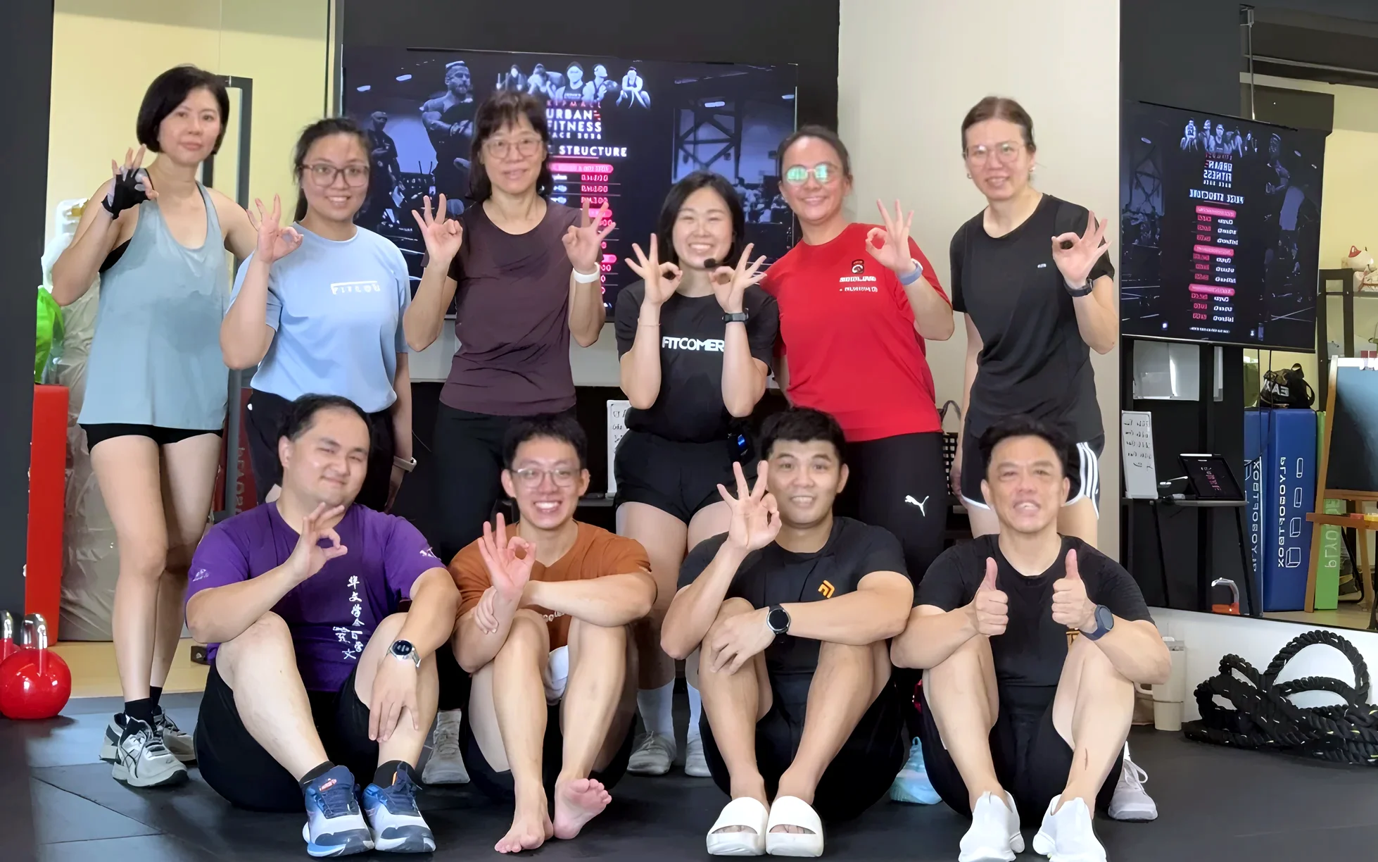 Fitcom members together after a session