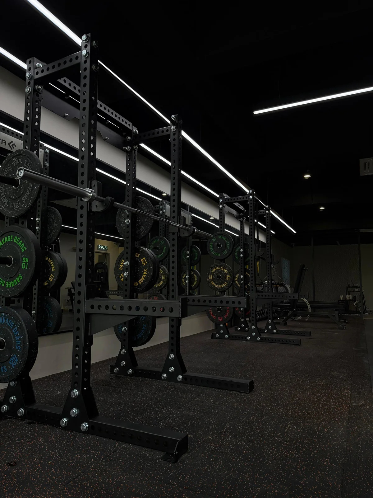 Racks and plates at the Fitcom Seremban studio