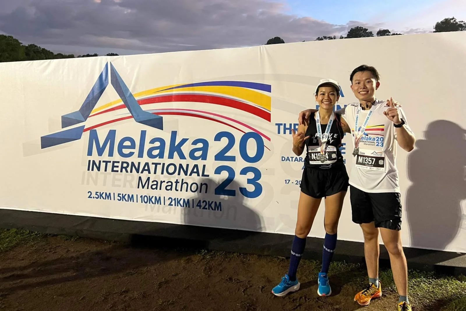 Phoebe finishing the Melaka International Marathon 21km