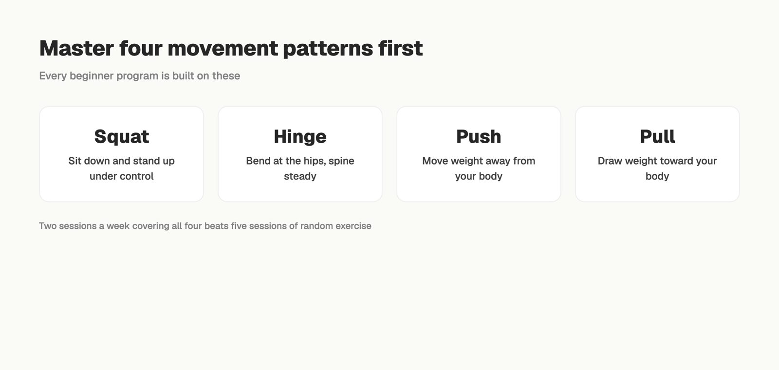 The four foundational movement patterns