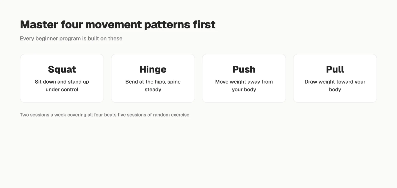 The four foundational movement patterns