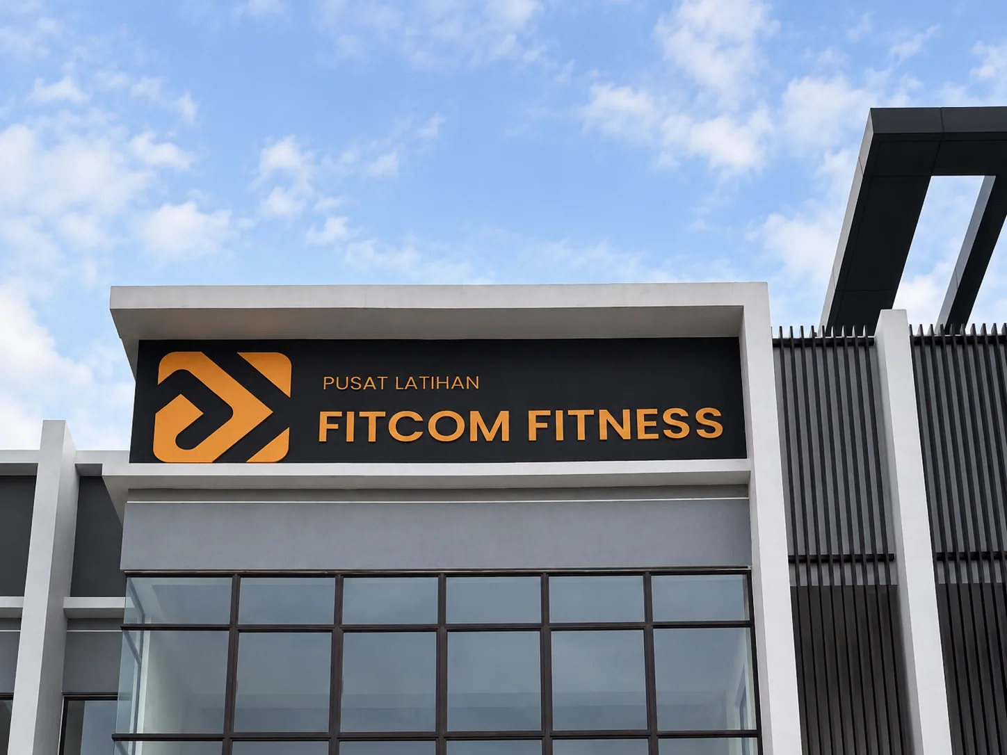 The Pusat Latihan Fitcom Fitness signage at Kepayang Sentral