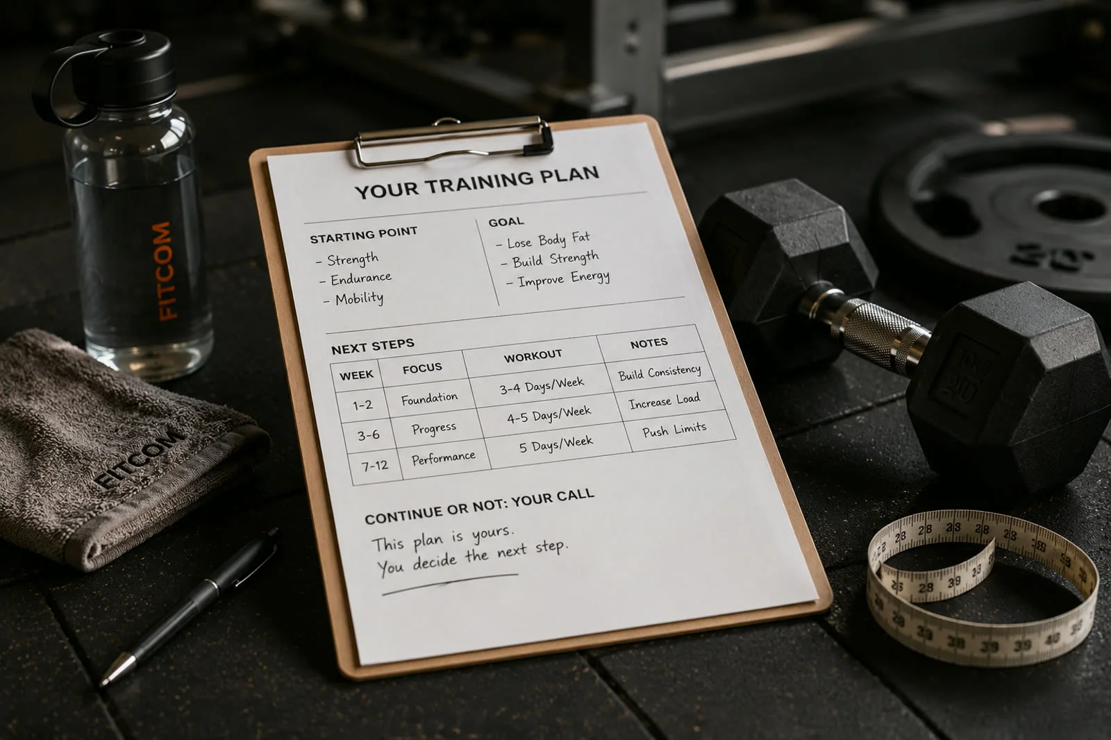 Your Training Plan at Fitcom